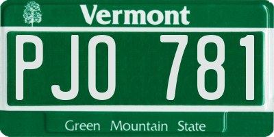 VT license plate PJO781