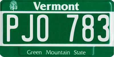 VT license plate PJO783