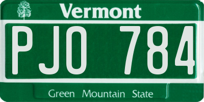 VT license plate PJO784