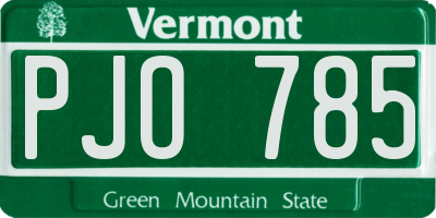VT license plate PJO785