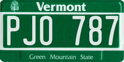 VT license plate PJO787