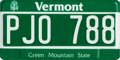 VT license plate PJO788