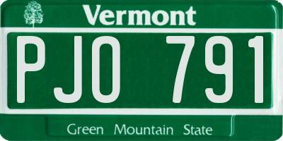 VT license plate PJO791