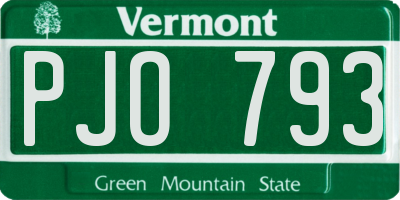 VT license plate PJO793