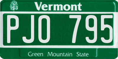 VT license plate PJO795