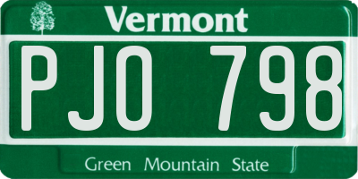 VT license plate PJO798