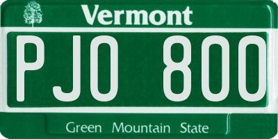 VT license plate PJO800