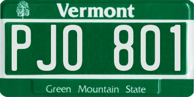 VT license plate PJO801