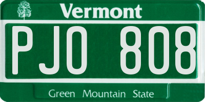 VT license plate PJO808