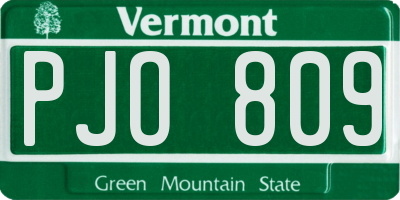 VT license plate PJO809