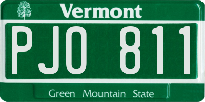 VT license plate PJO811