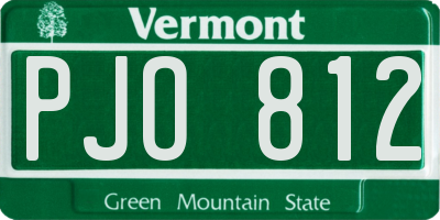 VT license plate PJO812