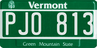 VT license plate PJO813