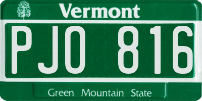 VT license plate PJO816