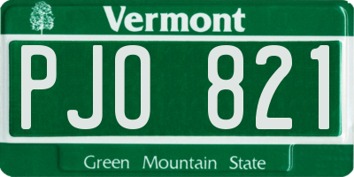 VT license plate PJO821