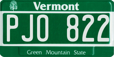 VT license plate PJO822