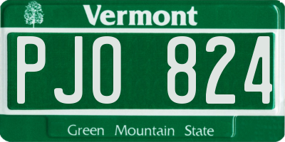 VT license plate PJO824