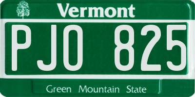 VT license plate PJO825
