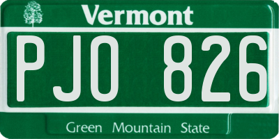 VT license plate PJO826