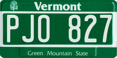 VT license plate PJO827