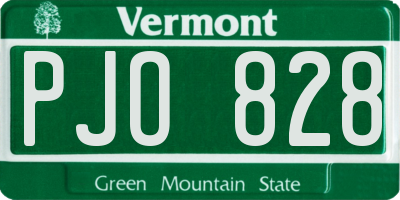 VT license plate PJO828