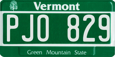 VT license plate PJO829