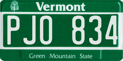 VT license plate PJO834