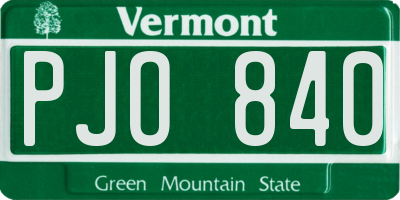 VT license plate PJO840