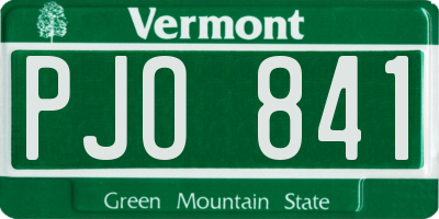 VT license plate PJO841