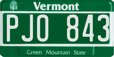 VT license plate PJO843