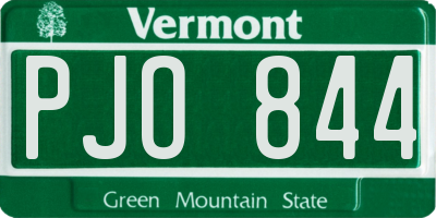 VT license plate PJO844