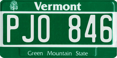 VT license plate PJO846