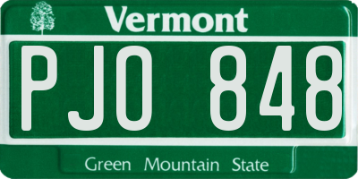 VT license plate PJO848