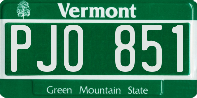 VT license plate PJO851