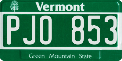 VT license plate PJO853