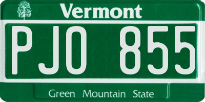 VT license plate PJO855