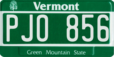 VT license plate PJO856