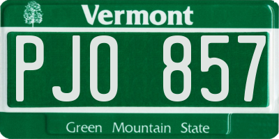 VT license plate PJO857