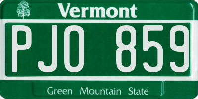 VT license plate PJO859