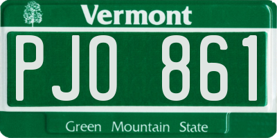 VT license plate PJO861