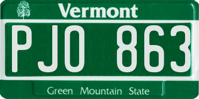 VT license plate PJO863