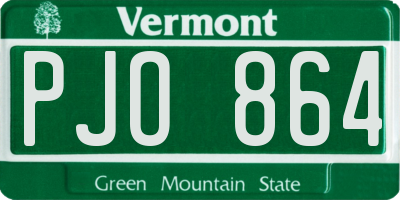 VT license plate PJO864