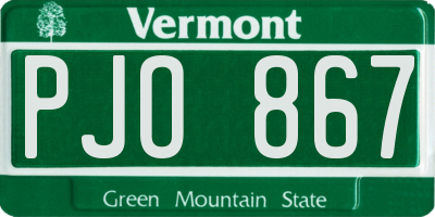 VT license plate PJO867