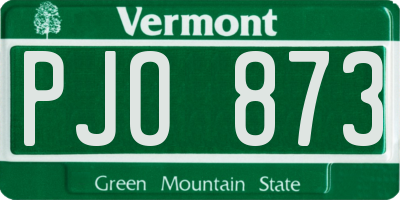 VT license plate PJO873