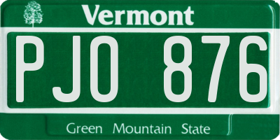 VT license plate PJO876