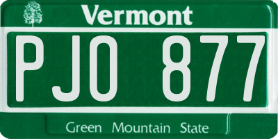VT license plate PJO877