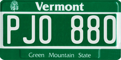 VT license plate PJO880