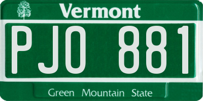 VT license plate PJO881