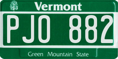 VT license plate PJO882