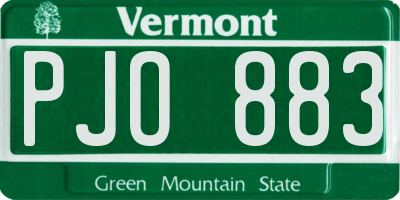 VT license plate PJO883